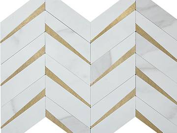 MINA — Chevrons blancs et dorés